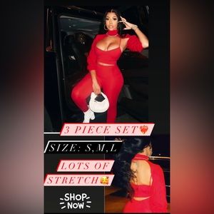 Red 3 Piece Set